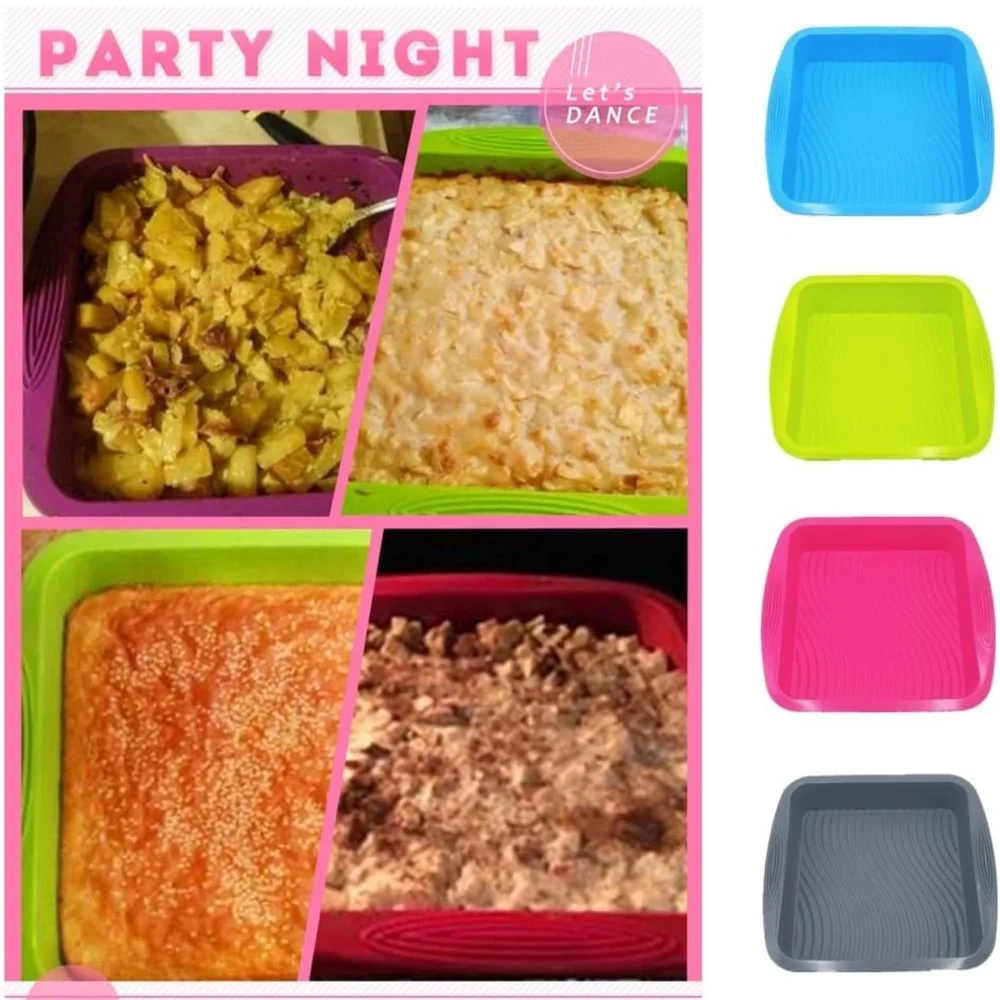 Non-Stick Silicone 8-Inch Square Baking Pan NEW